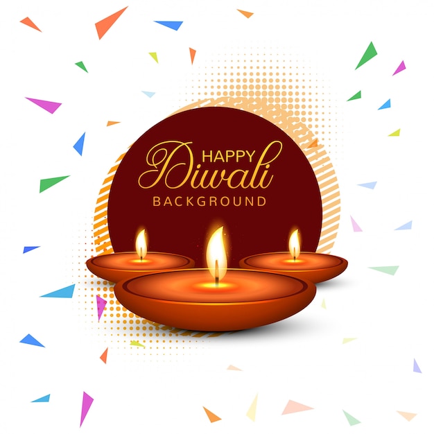 Premium Vector | Elegant happy diwali decorative colorful background