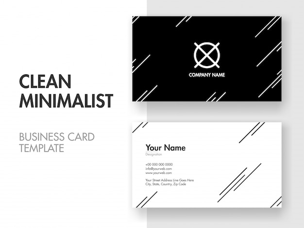 Download Free Elegant Horizontal Business Card In Black And White Color With Use our free logo maker to create a logo and build your brand. Put your logo on business cards, promotional products, or your website for brand visibility.