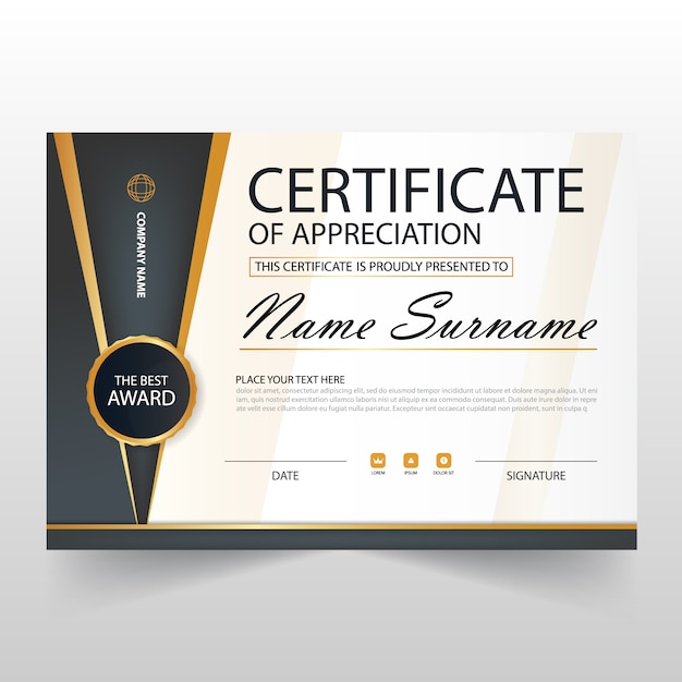 Free Vector | Elegant horizontal certificate illustration