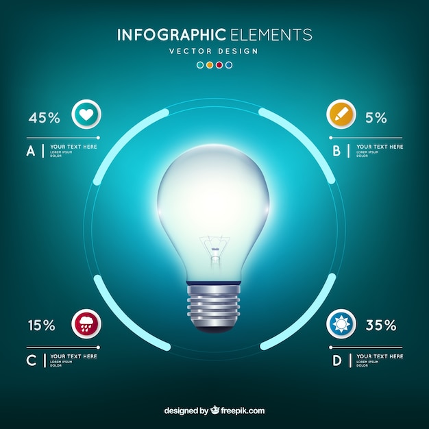 Elegant Infographic Of Energy Saving Vector Free Download 3057