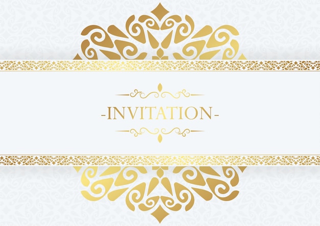 Elegant invitation decorative frame design Premium Vector