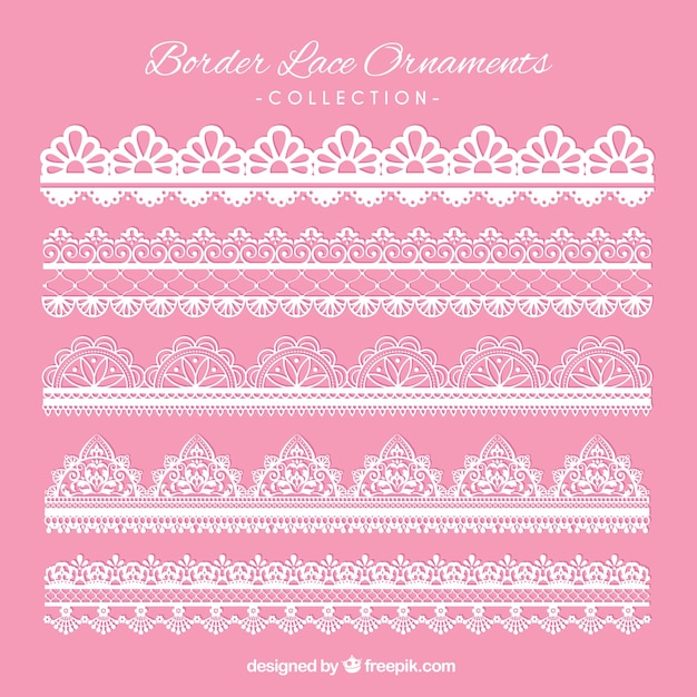 Download Free Vector | Elegant lace borders for decoration