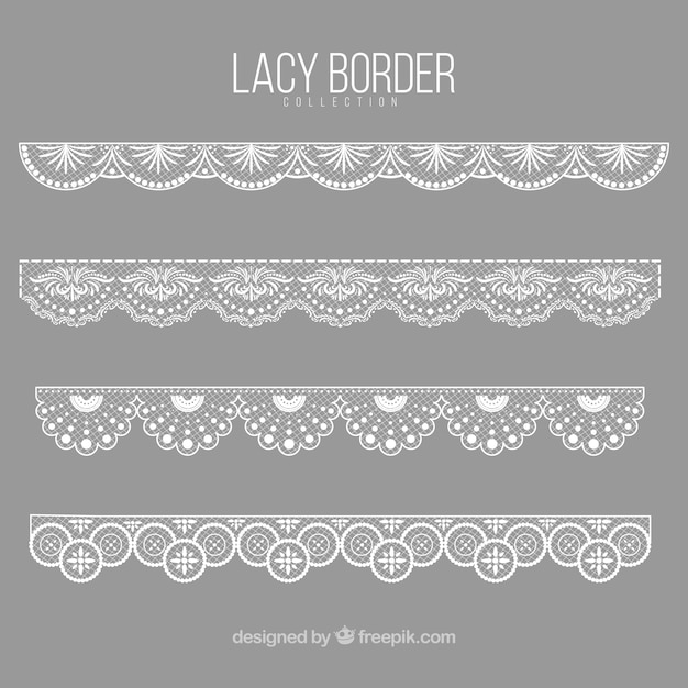 Free Vector | Elegant lace decorative borders