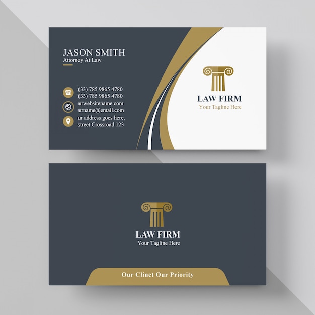 Elegant lawyer business card Premium Vector