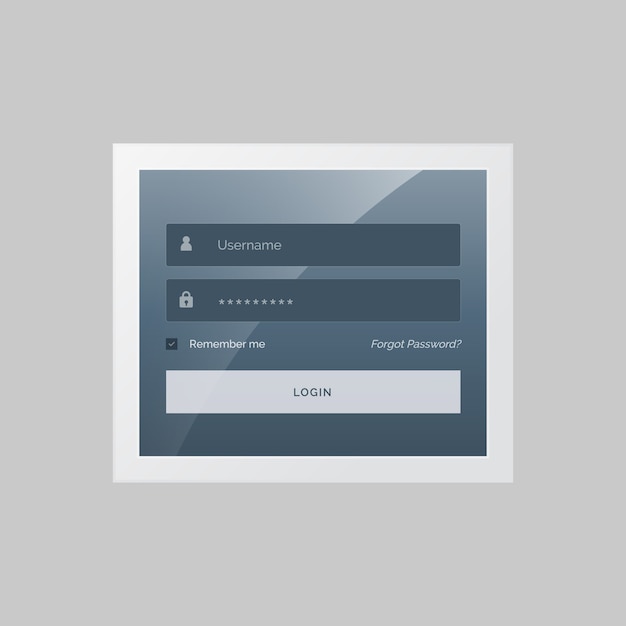 Elegant Login Form Template Vector Free Download