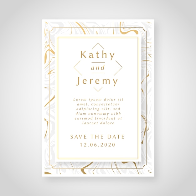 Download Elegant marble wedding invitation with golden details ...