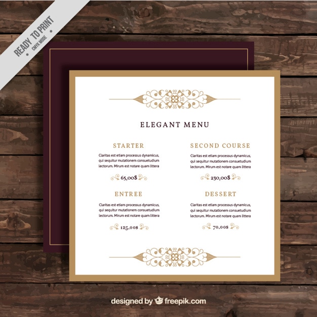 Elegant menu in vintage style Vector | Free Download