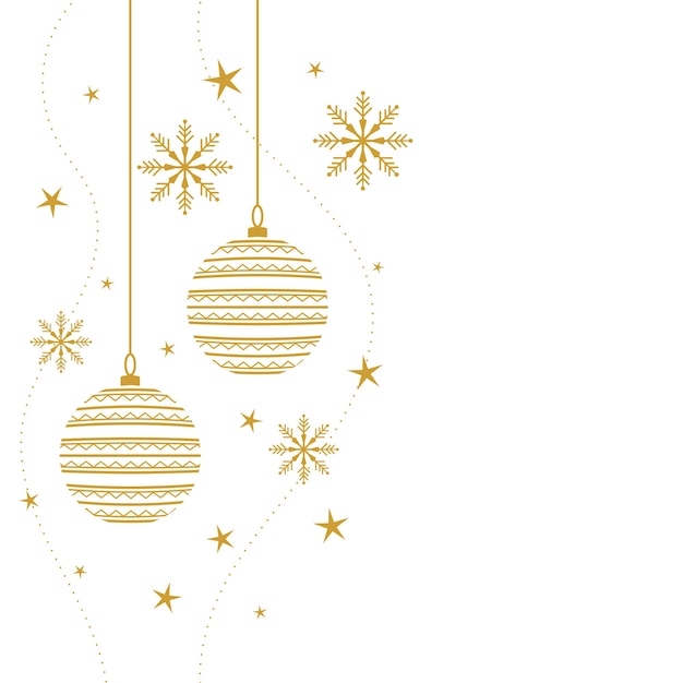白と金色のエレガントなメリークリスマスの装飾的な背景 無料のベクター