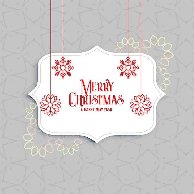 Elegant merry christmas greeting with\
snowflakes decoration