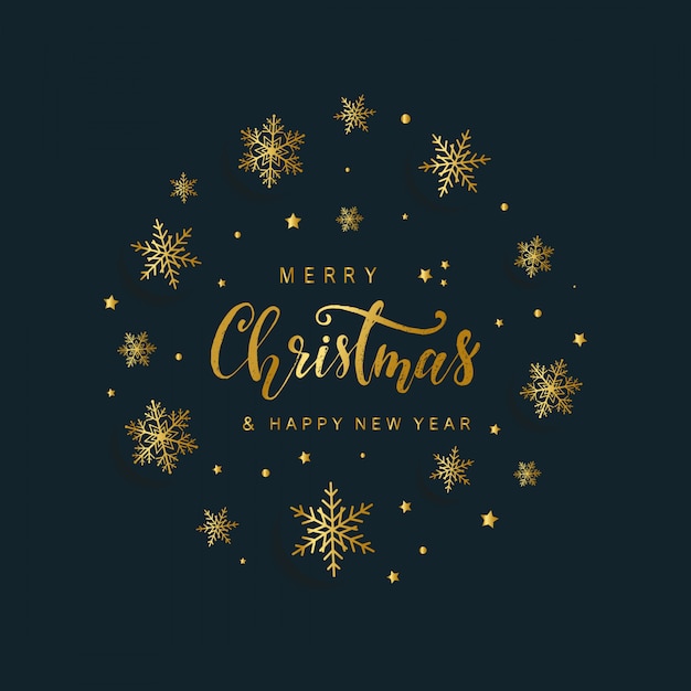 Premium Vector | Elegant merry christmas and happy new year greeting card