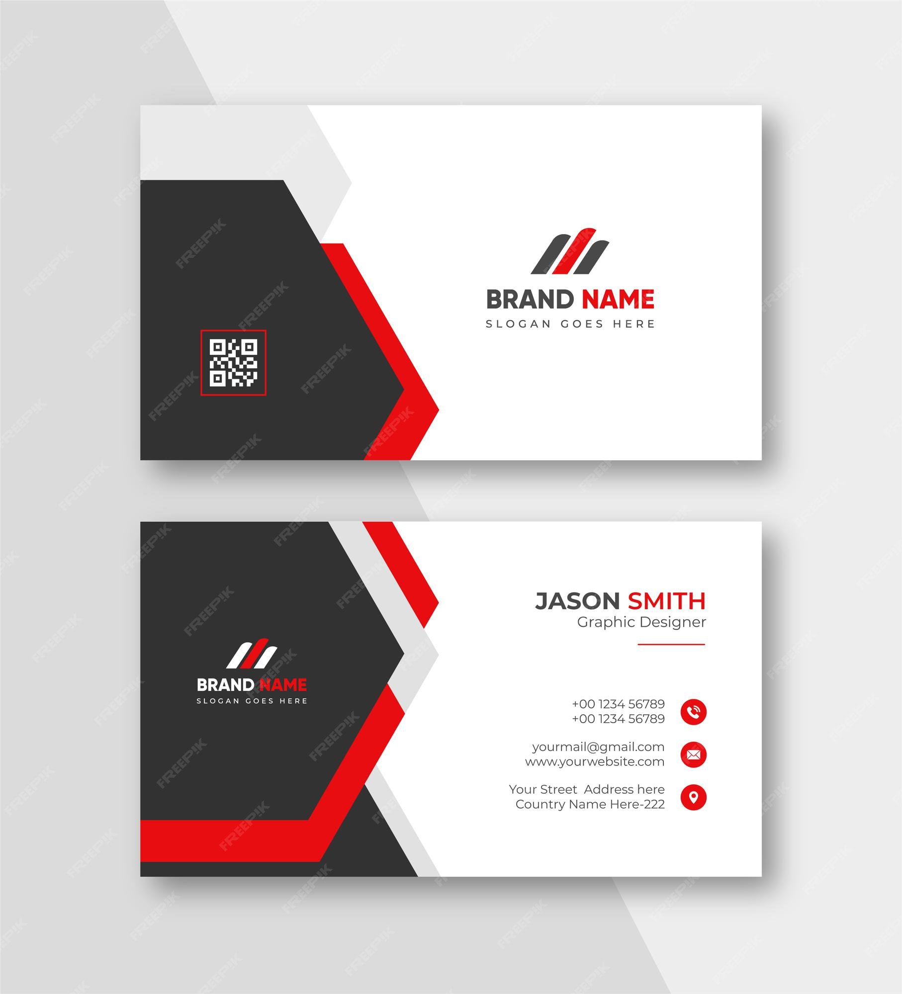 Premium Vector | Elegant minimal business card template