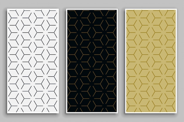Elegant minimal patterns set in tree colors Free Vector