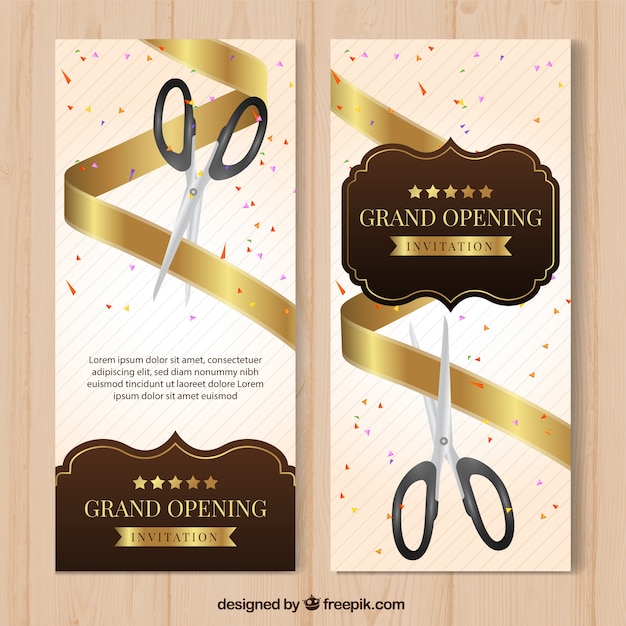 Elegant opening banners with vintage style Vector Free 