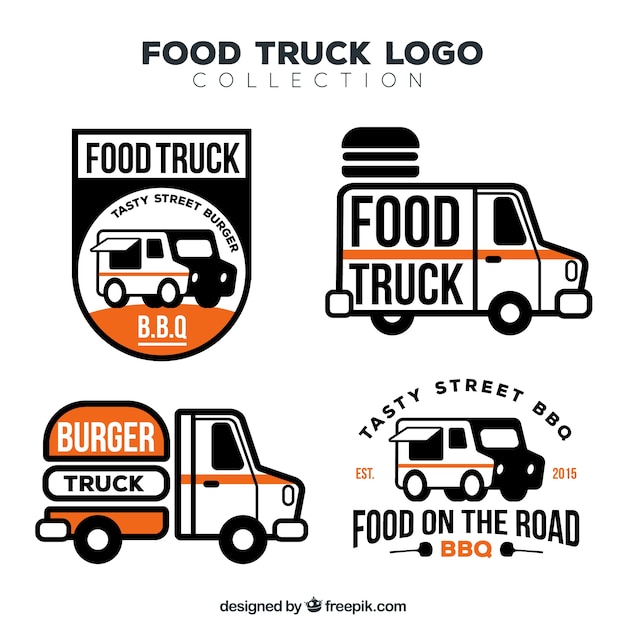 Download Free Elegant Pack Of Modern Food Truck Logos Free Vector Use our free logo maker to create a logo and build your brand. Put your logo on business cards, promotional products, or your website for brand visibility.