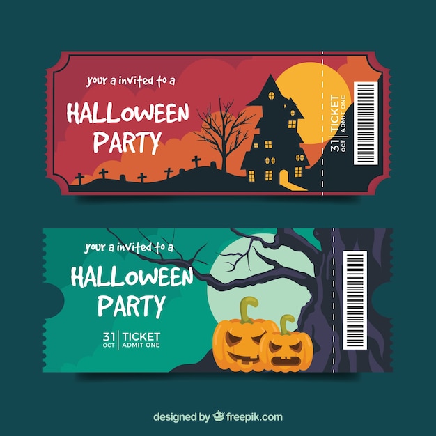 Elegant pack of halloween tickets
