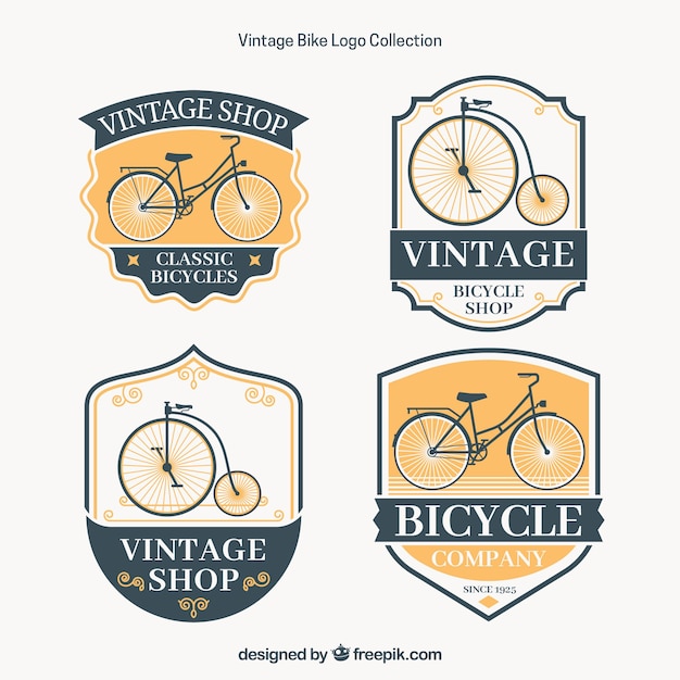 Download Free Download Free Elegant Pack Of Vintage Bike Logos Vector Freepik Use our free logo maker to create a logo and build your brand. Put your logo on business cards, promotional products, or your website for brand visibility.