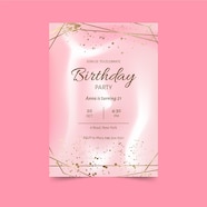 Elegant Pink Birthday Invitation Template Free Vector