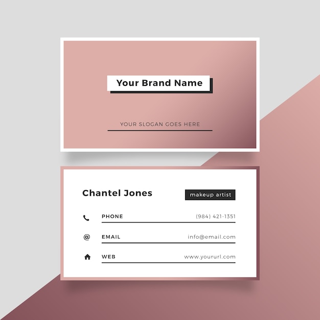 Download Free Elegant Pink Gold Business Card Free Vector Use our free logo maker to create a logo and build your brand. Put your logo on business cards, promotional products, or your website for brand visibility.