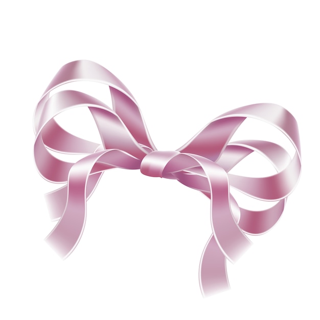 Premium Vector | Elegant pink ribbon bow realistic