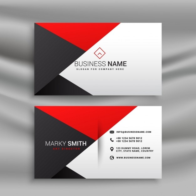 Elegant red and black business card