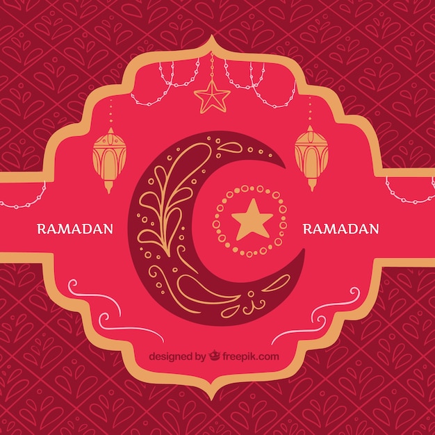 Free Vector | Elegant red ramadan background