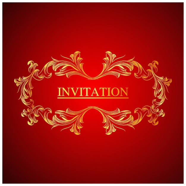 Free Vector Elegant red wedding invitation template