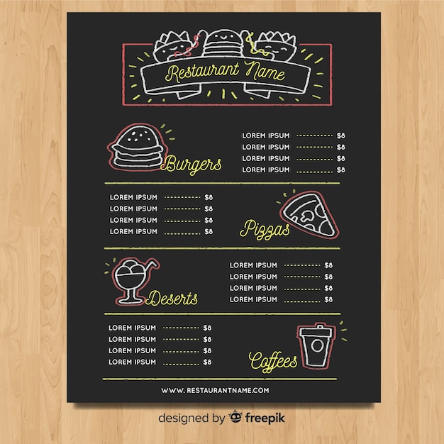 Free Vector Menu Template - Printable Templates