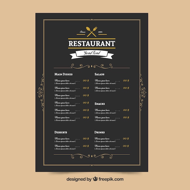 Elegant restaurant menu Vector | Free Download