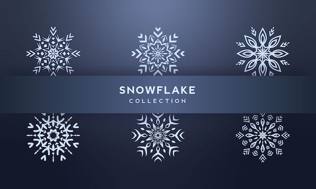 Premium Vector | Elegant snowflake set design