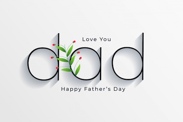 Elegant style happy fathers day greeting card design Premium Vector - Love You Dad