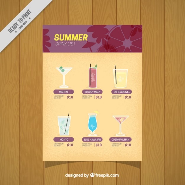 Elegant summer drinks