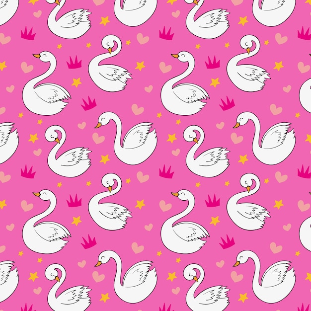 Free Vector Elegant Swan Pattern Style 9121