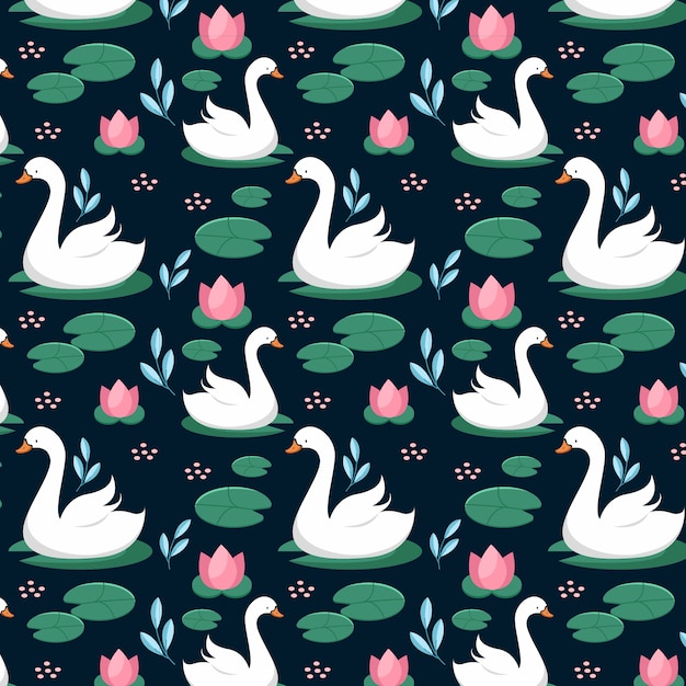 Free Vector | Elegant swan pattern