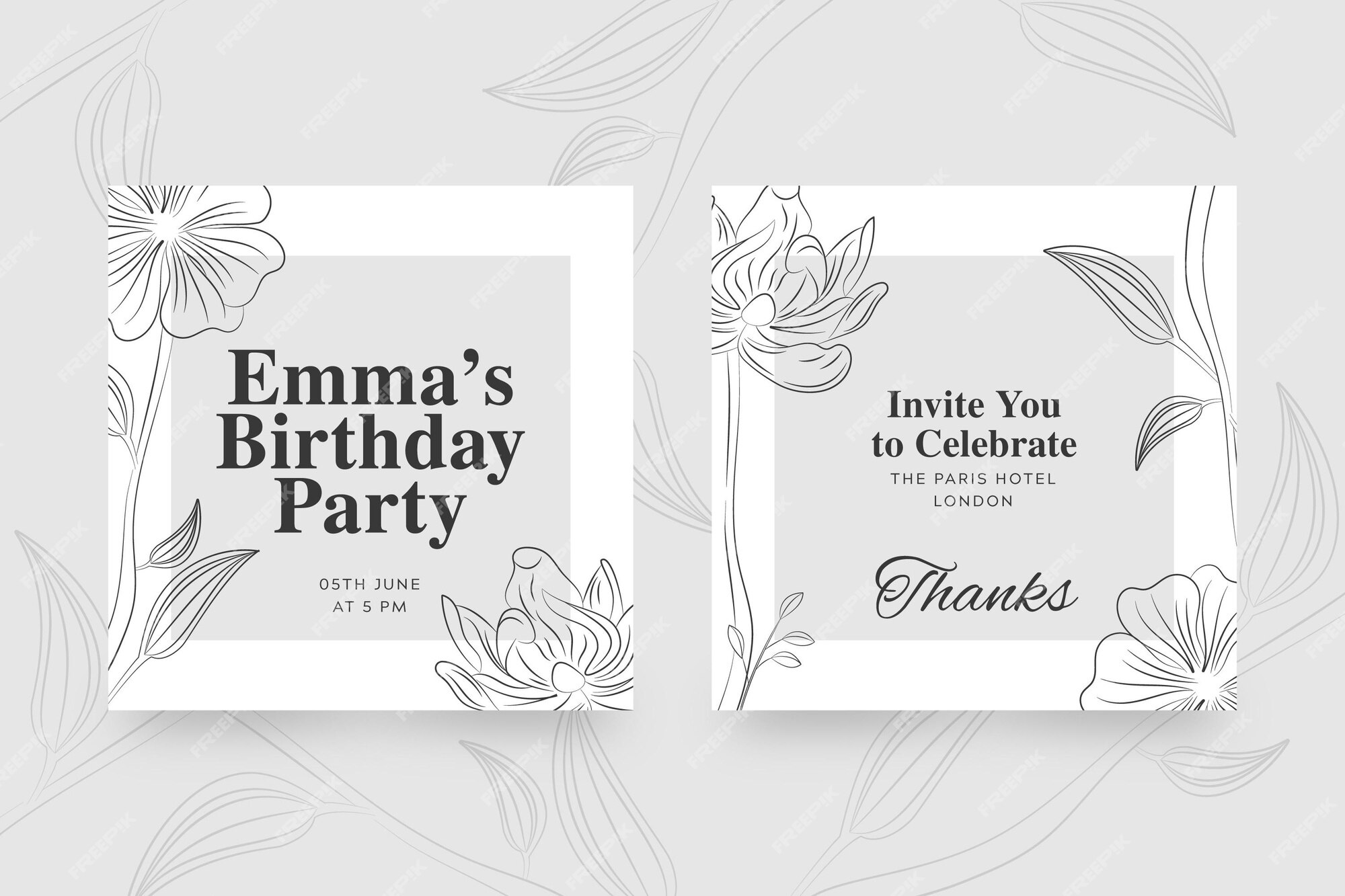 Free Vector | Elegant template for birthday invitation