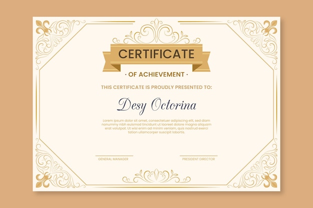 Elegant theme for certificate template | Free Vector