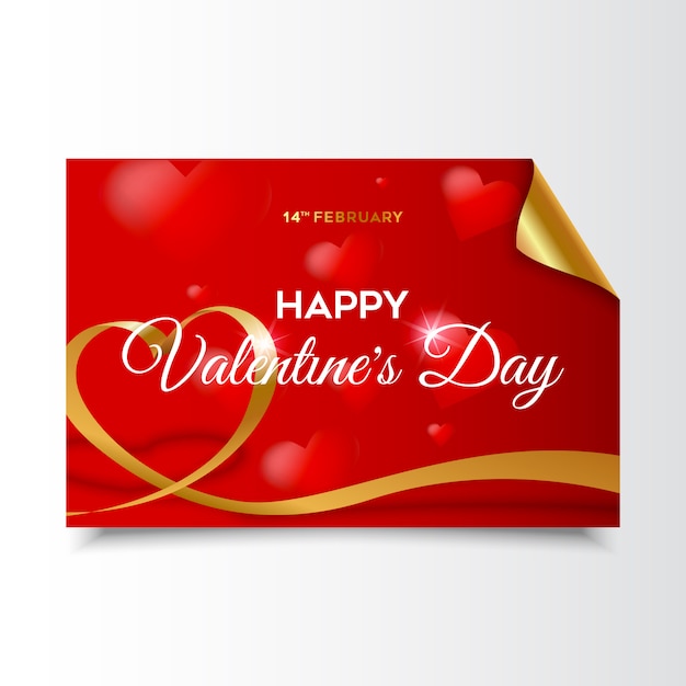 Elegant Valentines Day Card Premium Vector