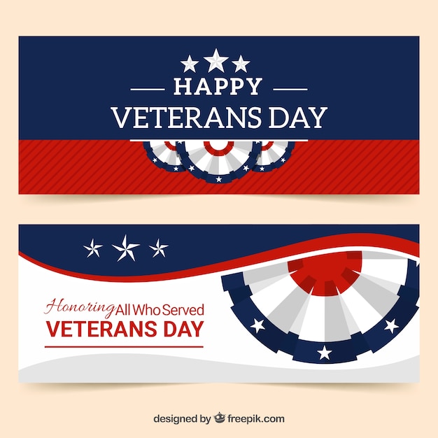 free-vector-elegant-veterans-day-banners