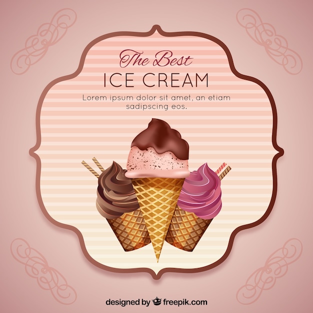 Free Vector | Elegant vintage ice cream background