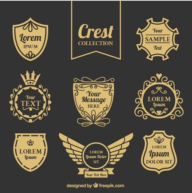 Free Vector | Elegant vintage shields set