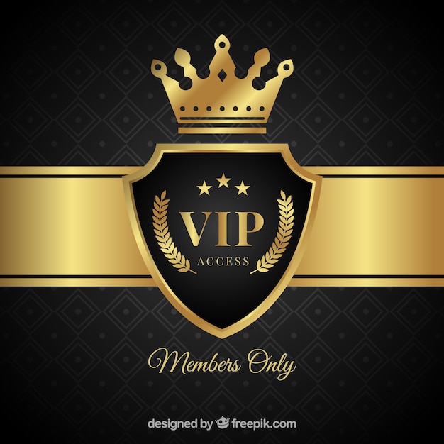 Free Vector Elegant Vip Shield Background With Crown