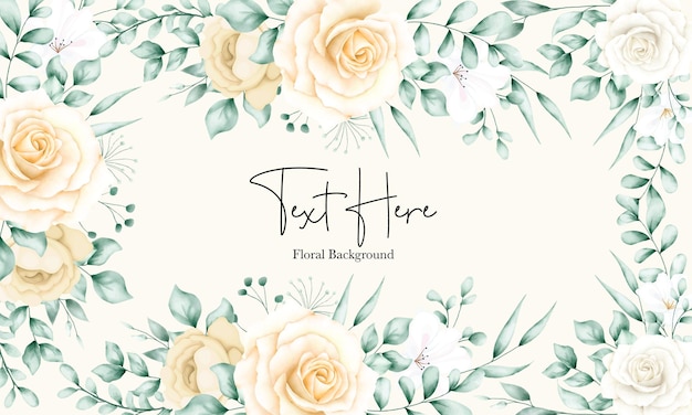 Premium Vector | Elegant watercolor floral frame background template