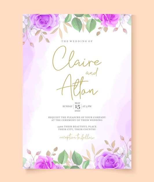 Premium Vector | Elegant wedding card template