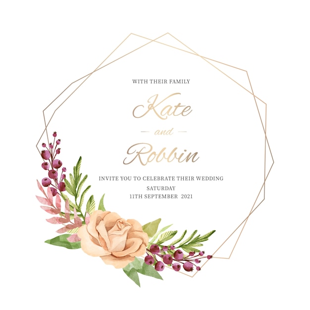Elegant wedding floral frame concept Free Vector