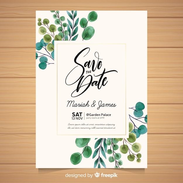 Download Elegant wedding invitation card template Vector | Free ...