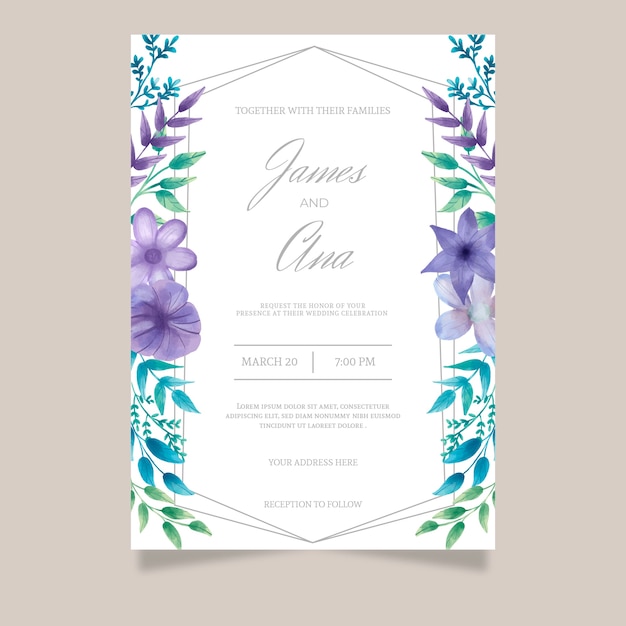 Download Free Vector | Elegant wedding invitation template