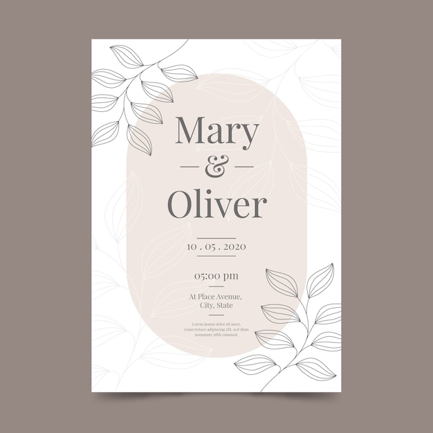 Free Vector | Elegant wedding invitation template