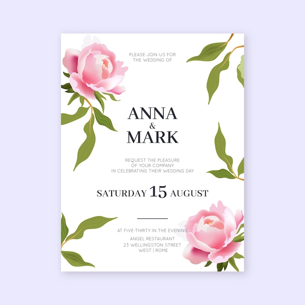 Free Vector | Elegant wedding invitation template