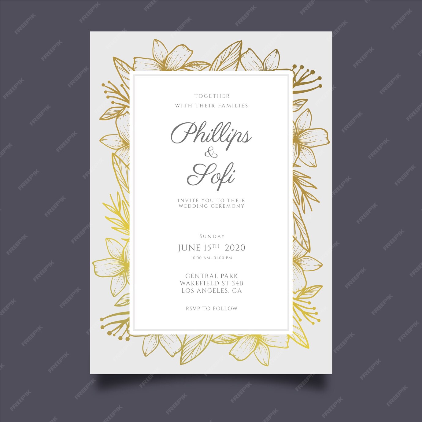 Free Vector | Elegant wedding invitation template