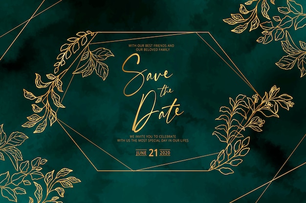 Download Free Elegant Wedding Invitation With Golden Frame And Leaves Free Vector Use our free logo maker to create a logo and build your brand. Put your logo on business cards, promotional products, or your website for brand visibility.