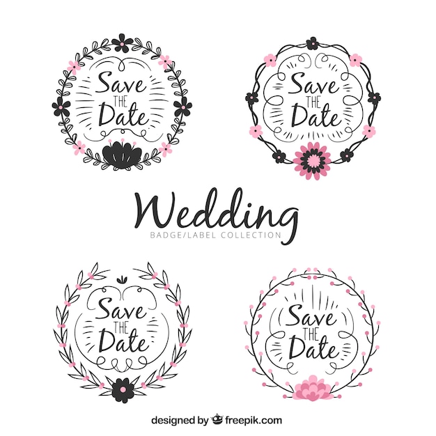 Download Elegant wedding labels Vector | Free Download